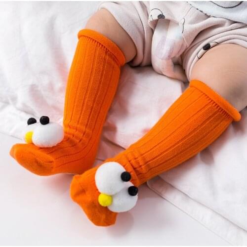 Spring and summer fashion new childrens socks girls three-dimensional big eyes cartoon baby high tube cotton socks tide socks