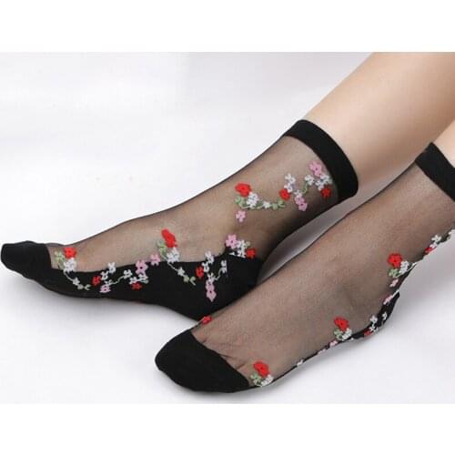 Hot Summer Women Socks Female Thin Crystal Glass Silk Transparent Socks Girls Stretch Socks Chaussette Femme Calcetines