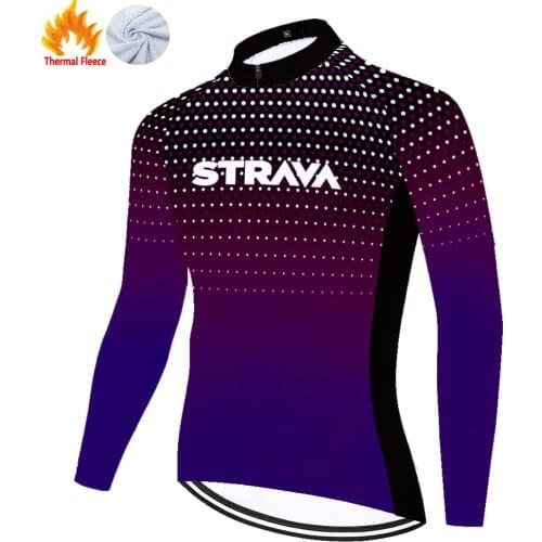 NEW cycling jersey 2021 STRAVA camiseta ciclismo hombre ​Winter Thermal Fleece jersey ciclismo hombre