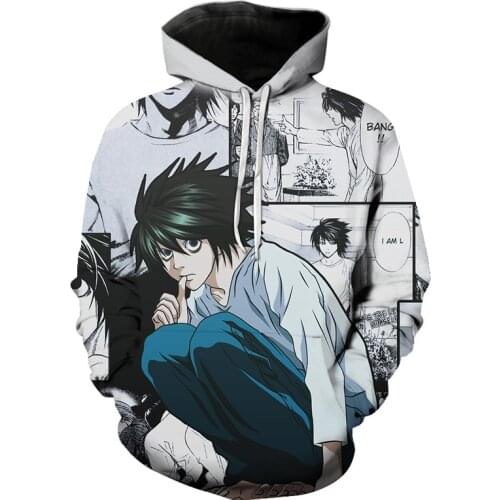 2021 New Anime Death Note 3d Print Men Hoodies 2021 Hot Sale Hoodie Women Fashion Plus Size Sweatshirts Cosplay Death Note Tops