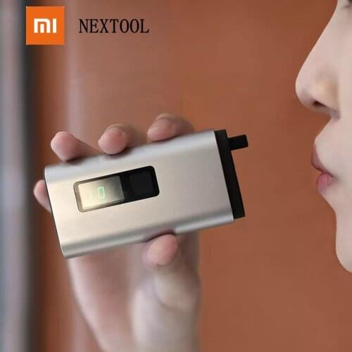 New Xiaomi NexTool 4-in-1 Mini Alcohol Tester LCD Digital Portable Car Breathalyzer with Window Breaker Rope Cutter Power Bank