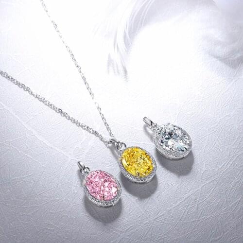 3.0ct Oval Shape China Factory Wholesale 925 Sterling Silver Necklace With Great Luster Stones For Girls Jewelry