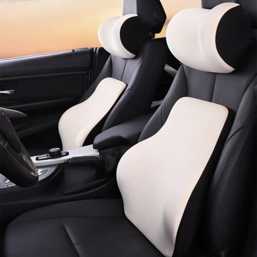 Plush 3D Memory Foam Car Pillow Lumbar Support Waist Cushion for Car Seat Support Neck Pillow Car Headrest Cushion