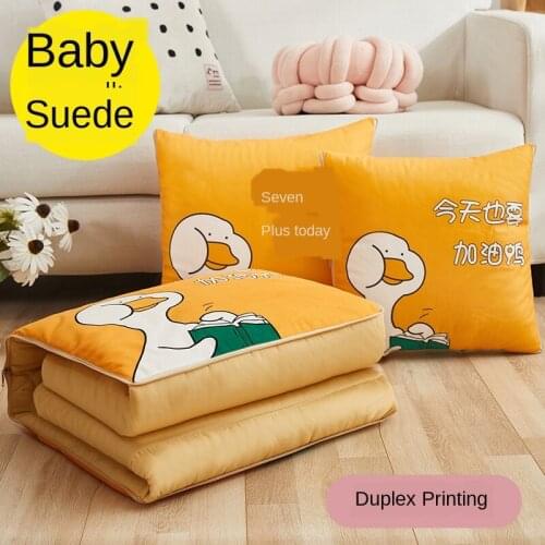 Pillow Quilt Dual-Purpose Pillow Multi-Function Car Blanket Office Nap Pillows Blanket Car Folding Airable