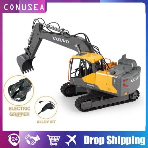 1:16 3 In 1 Rc Truck Tractor Rc Excavator Caterpillar 2.4G 17Ch Remote Controlled Car Construction Engineering Vehicle Toy Boys