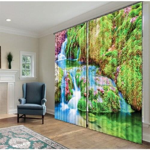 Waterfall Luxury Blackout 3D Window Curtains For Living Room office Bedroom Customized size Drapes Rideaux Cortinas pillowcase