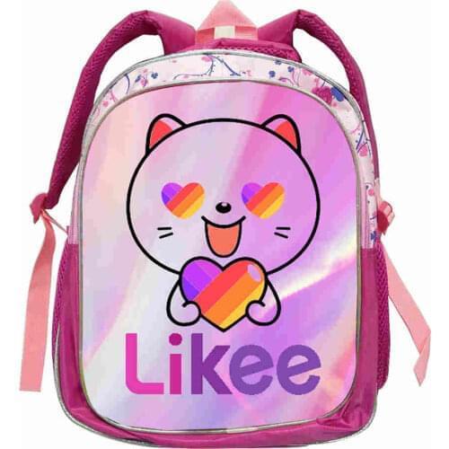 3D Printed "LIKEE 1 (Like Video)" Backpack Women Russia Type Likee Bag Single Zipper School Bags Bookbag 12/16 Inch