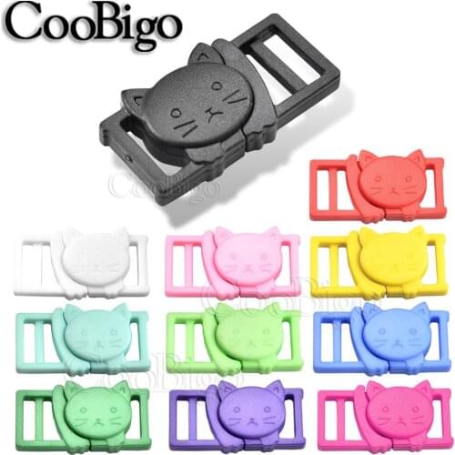 Cat Head Plastic Safety Breakaway Side Release Bracelet Buckles Clips Pet Collar Paracord Webbing Garments DIY Accessories 50pcs