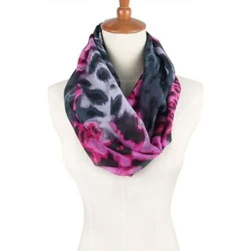 Leo anvi Design Animal Leopard Scarves Chiffon Silk ring Scarf Women Print Cachecol Brand Infinity Scarf Retro Foulard Femme