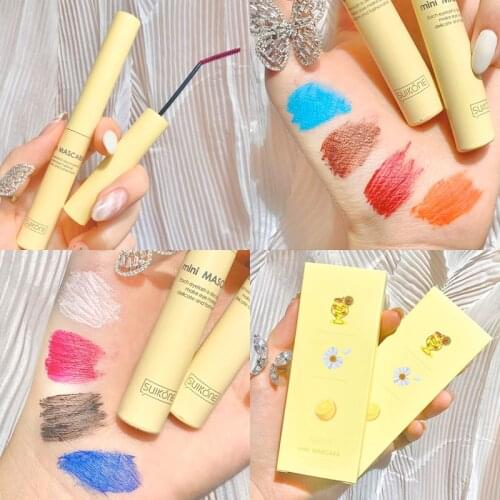 SUIKONE slim mascara waterproof cosmetic eye makeup blue rose orange brown eyelash cream curling lengthening 4D mascara AC263