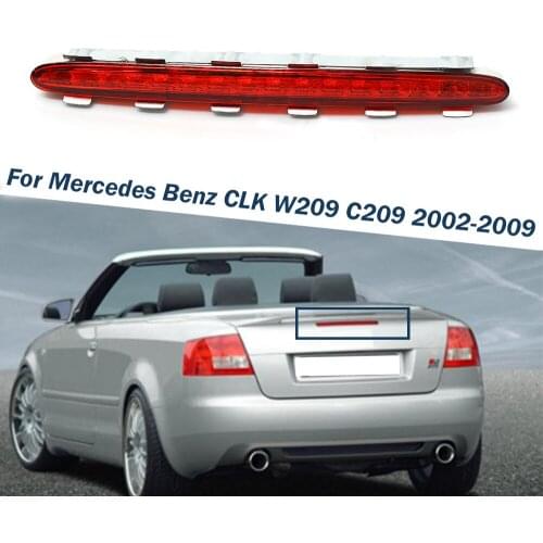LED Rear 3RD Third Brake Light Stop Lamp Tail Light Clear/Red Shell For Mercedes Benz CLK W209 C209 2002-2009 2098201056