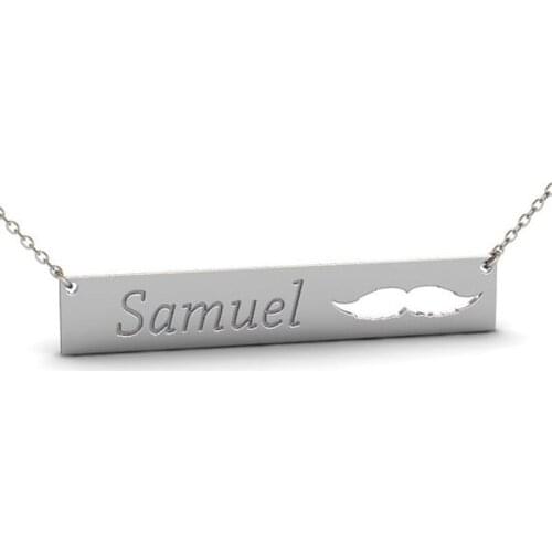 Ufine Personalized name or words Bar Name Necklace with Mustache pendant Necklace cooper high quality pendant necklace N2115