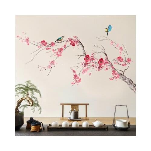 Room Decoration Teenager Girls Fairy Wall Stickers Pink Flowers Wall Decals Living Room Decorative Vinyls Home Decor Stickers