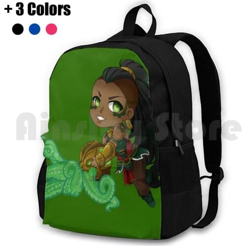 Illaoi Outdoor Hiking Backpack Waterproof Camping Travel Illaoi Leauge Of Legends Video Games Games Fortmitr Dark Octopus Girls