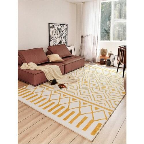 Bohemian Yellow Livingroom Carpet Ins Soft Fluffy Bedroom Carpet Decor Morocco Sofa Large Table Rug Rug Coffee Carpet Thick Area