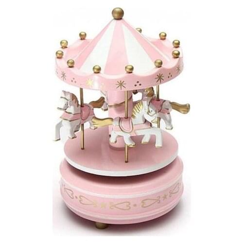 Merry-Go-Round Wooden Music Box Toy Child Baby Game Home Decor Carousel horse Music Box Christmas Wedding Birthday Gift New