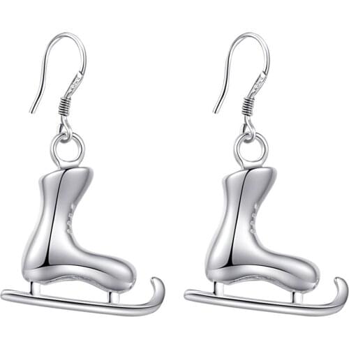 Shoe shape simple Letter L high quality free shipping Silver Earrings for women fashion jewelry earrings /HSXNYAIG MWGESWSH