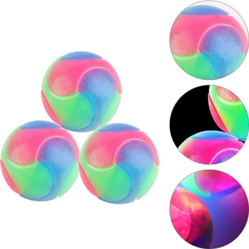 Pet Chew Toy Bite Resistant Rubber Glowing Elastic Ball Durable Flashing Dog Molar Ball Toy for Cats Dogs Away from Boredom