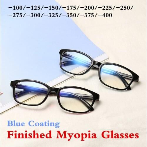 -1.0 -1.25 -1.50 -1.75 -2.0 -2.5 -3.0 To -4.0 Finished Myopia Glasses Anti-blue light Women Men Short Sight Eyewear Purple Black