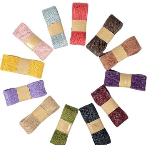 1pcs 2M 3.8cm Wide Fabric Ribbon Burlap Hemp Ribbon for Crafts Wrapping Gifts Party Holiday and Rustic Wedding Decorations