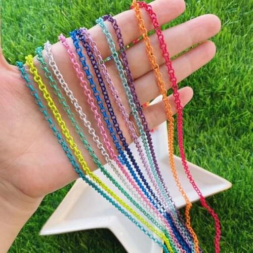 5 Meters Fashion 2021 Colorful Enamel Chains Bulk for DIY Jewelry Making Findings Necklace Bracelets Accessories