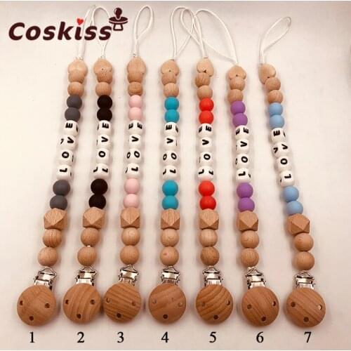 7pcs New Baby Pacifier Clip Pacifier Chain Hand Made Colourful Beads Dummy Clip Baby Soother Nipple Holder for Baby Kids