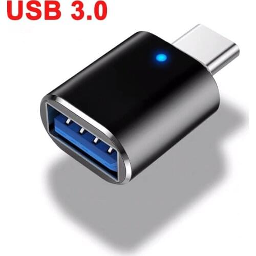 Type C To USB 3.0 OTG Adapter USB-C Male To USB Female Converter For Macbook Samsung S20 Xiaomi Huawei USBC OTG Connector LED