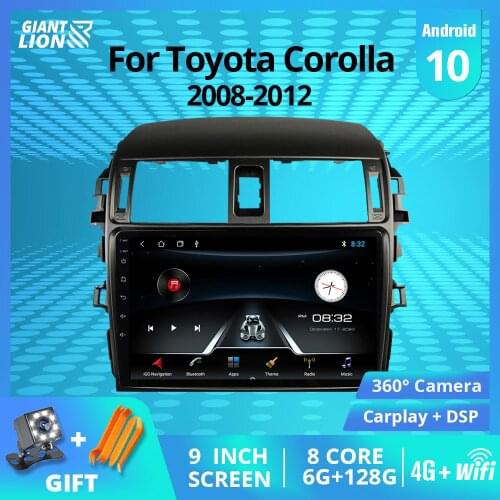 2DIN Android 9.0 Head Unit Car Radio Multimedia Video Player Navigation GPS For Toyota Corolla 10 E140 E150 2006-2013 DVD Player