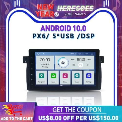 PX6 DSP Android 10 6 Core 4GB + 64GB ROM Car DVD Player GPS map RDS Radio IPS Screen For Benz CLK W203 W209 W463 W210 Vito Viano