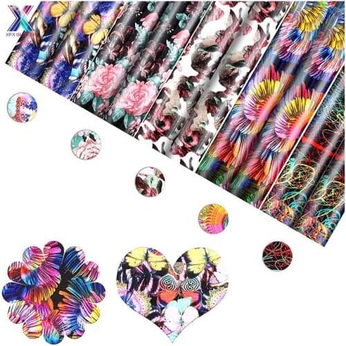 XFX HTV Free Shipping Cricut Vinyl 10 Pieces 12X10"IN Flower Pattern Heat Transfer Vinyl Iron on HTV Butterfly Premium HTV DIY