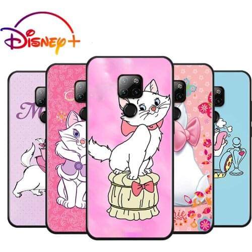 Disney cute Marie Cat for Huawei Nova 5i P Smart 2021 2020 Z S Plus Mate 40 RS 30 20 10 Pro Lite 2019 2018 Black Phone Case