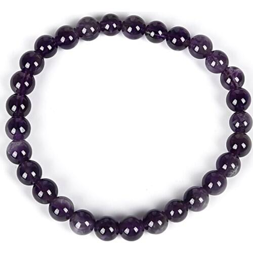 Black and purple small round transparent pearl and gem Amethyst bracelet, mysterious and noble