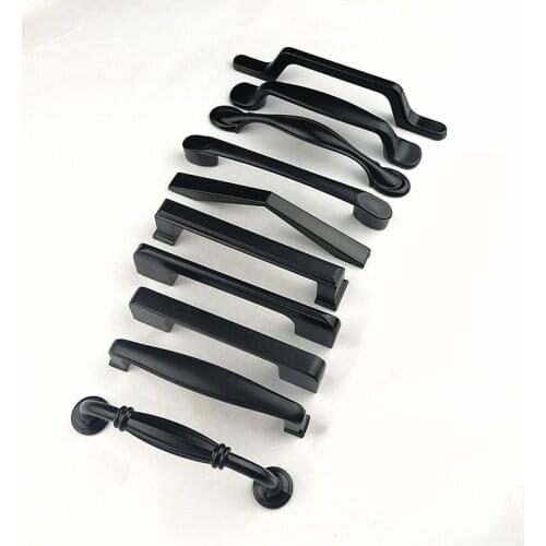 Hole spacing 96mm Zinc Alloy Black Cabinet Handles American style Kitchen Door Pulls Drawer Knobs Furniture Handle