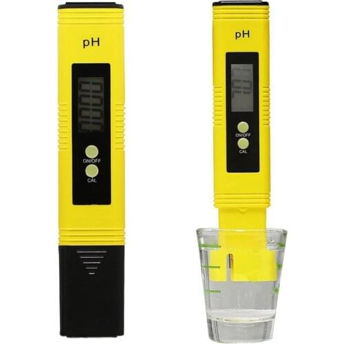 Digital PH Meter Tester With PH Buffer Powder Test Strips Auto Calibration Button 0-14 PH Testing