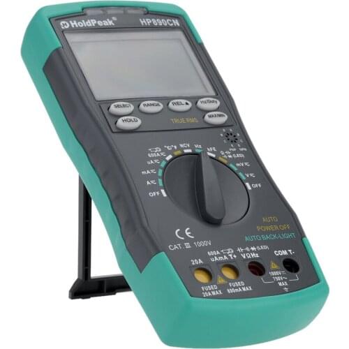 HP-890CN Digital Multimeter DMM with NCV Detector DC AC Voltage Current Meter Resistance Capaticance Temperature Tester HoldPeak