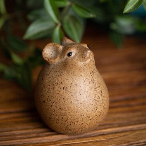 Porcelain 5CM Lucky Mouse Tea Pet Teaware Accessories Ceramic Handmade Chinese Retro Style Home Decor Tea Set Home Decor