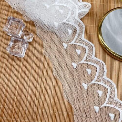 1Yards Embroidery Lace Applique Ribbon 6.6cm Lace Fabric Lovers Elastic Lace Trim Wedding Dress Sewing Accessories Trimmings T21