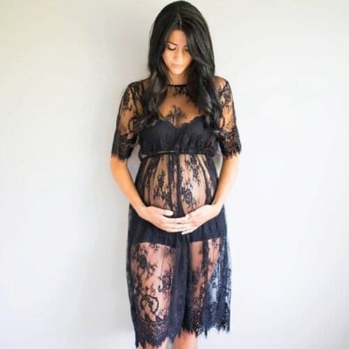 Pregnant Women Lace Dresses Maternity Photography Fancy Props Dresses Maternity Photo Shooting Crochet Lace Dresses