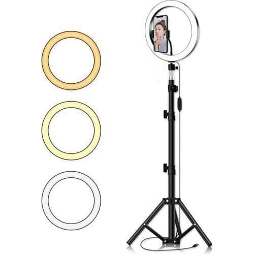 Selfie LED Ring Light fill Lamp USB powerd w/1.1M tripod Stand Kit Dimmable Photo Studio Phone Youtube Live stream Cast Lighting