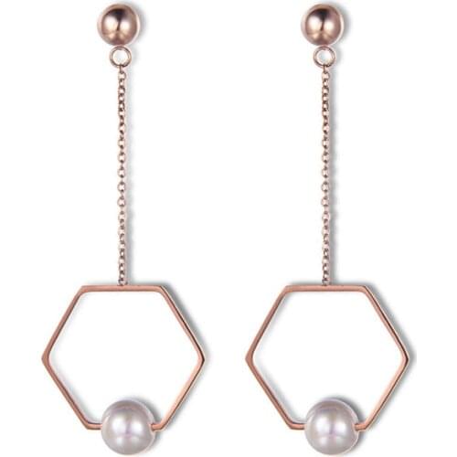 2021 New Long Length Pearl Earrings Drop Dangle Ear Stud For Women Long Cuff Earring Bohemia Jewelrys