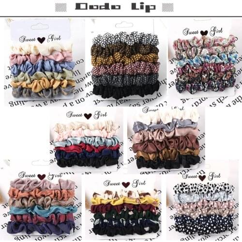 6 Pcs/Lot Scrunchies pack Solid color wholesale scrunchies elasti for hair tie vsco girl thing SALE dropshipping free shipping