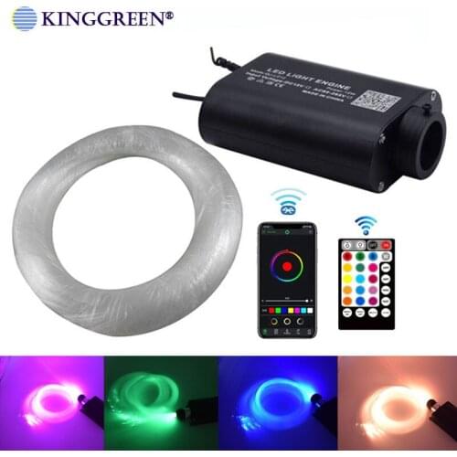 Fiber Optic Light Bluetooth APP Smart Control 16W RGB Engine Light PMMA Fiber Cable For Starry Effect Ceiling Lighting