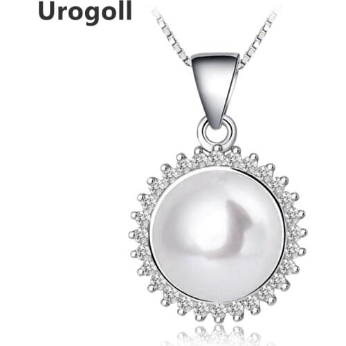 New Wholesale 100% Real Pure 925 Sterling Silver Pendant Necklace Natural Pearl Necklace Top Quality Fine Jewelry Wedding Gifts