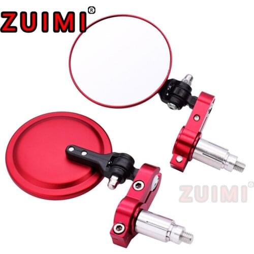 Suitable For Honda Suzuki Yamaha Kawasaki Victory General Motors 3 Inch Aluminum Alloy Round Folding Rod End Rearview Mirror