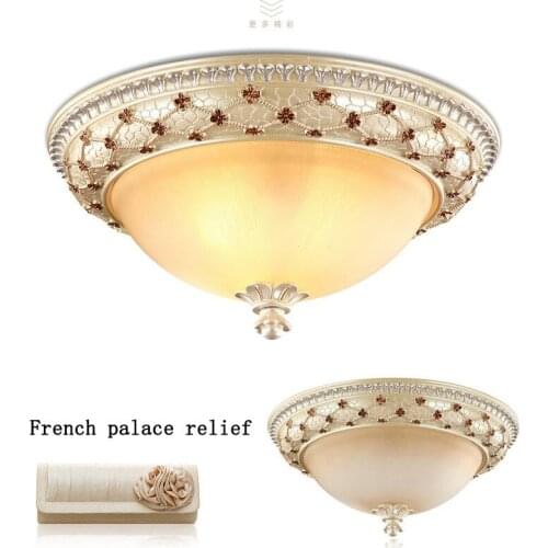 European style E27 resin ceiling lamp circular balcony lighting warm master bedroom lamps LED garden aisle lights