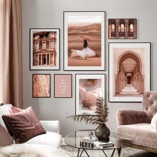Wonderful Morocco Architecture Desert Travel Floral Poster Pictures Wall Art Prints Canvas Painting for Bedroom Home Decorations