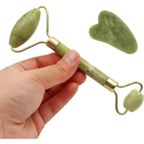 Facial Massage Roller Double Heads Jade Stone Face Lift Body Skin Relaxation Slimming Beauty Health Skin Care Tools Dropshipping