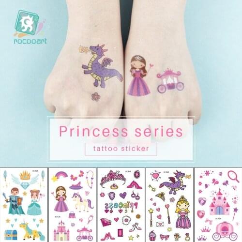 Pink Princess series Castle Design Cartoon Crystal tattoo sticker Princess Dream Children Girl temporary waterproof tatoo