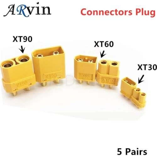10pcs(5 Pair) XT30U XT60 XT90 Male Female Bullet Connectors Plug XT30 60 90 For RC Quadcopter FPV Racing Drone Lipo Battery