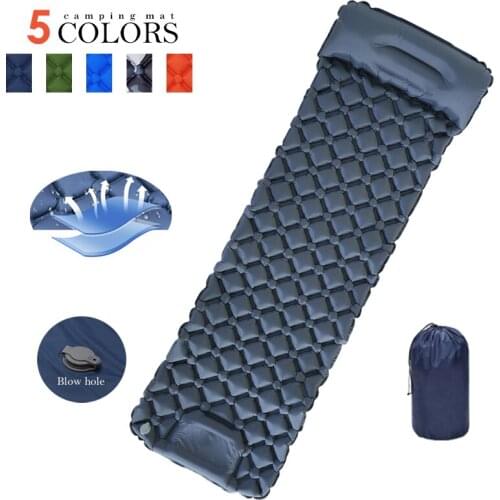 Waterproof Camping Sleeping Pad Inflatable Air Mattresses Outdoor Mat Furniture Bed Ultralight Cushion Pillow Hiking Trekking